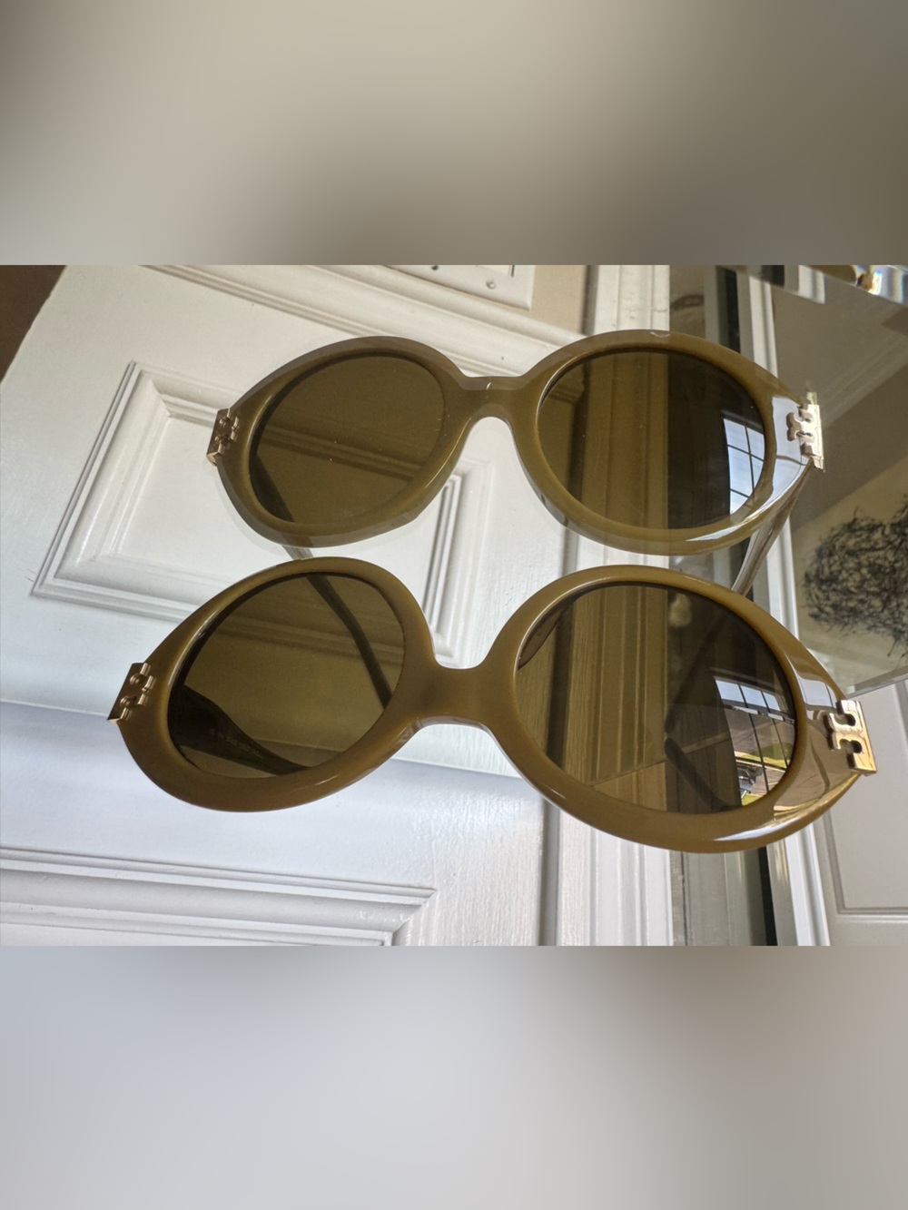 Tory Burch Olive Round Retro Sunglasses